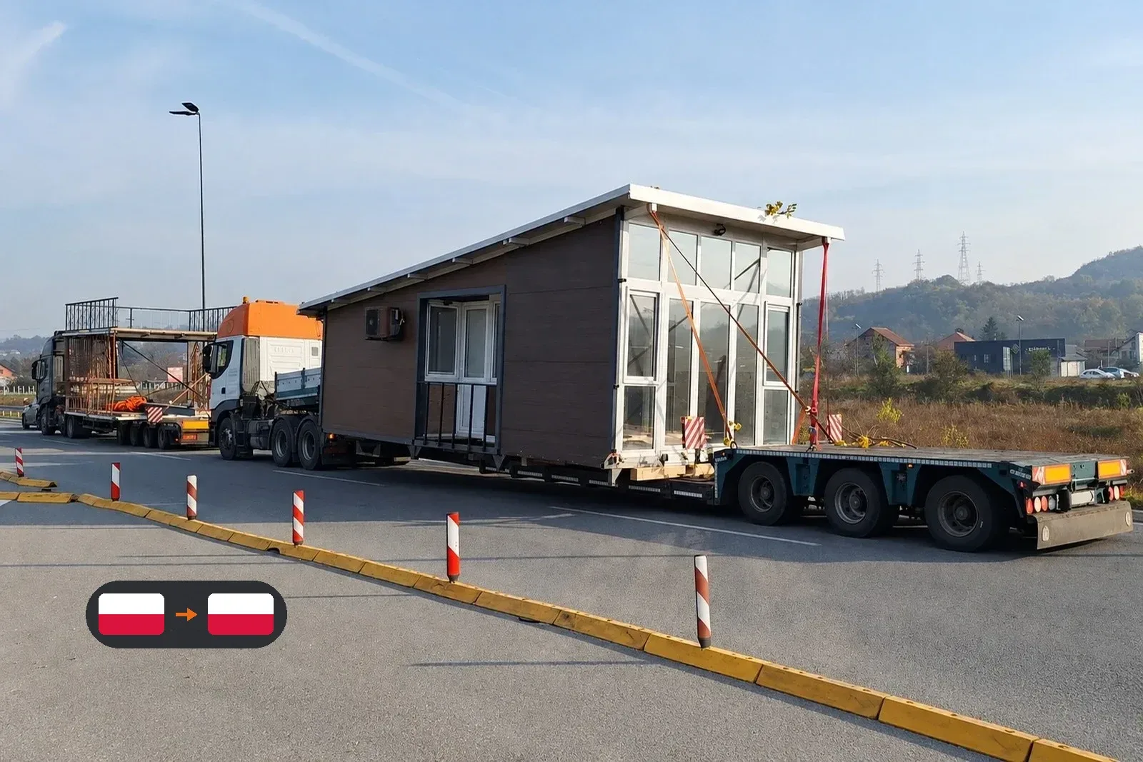 Transport domku modułowego 3,5 m – okolice Krakowa → okolice Pińczowa