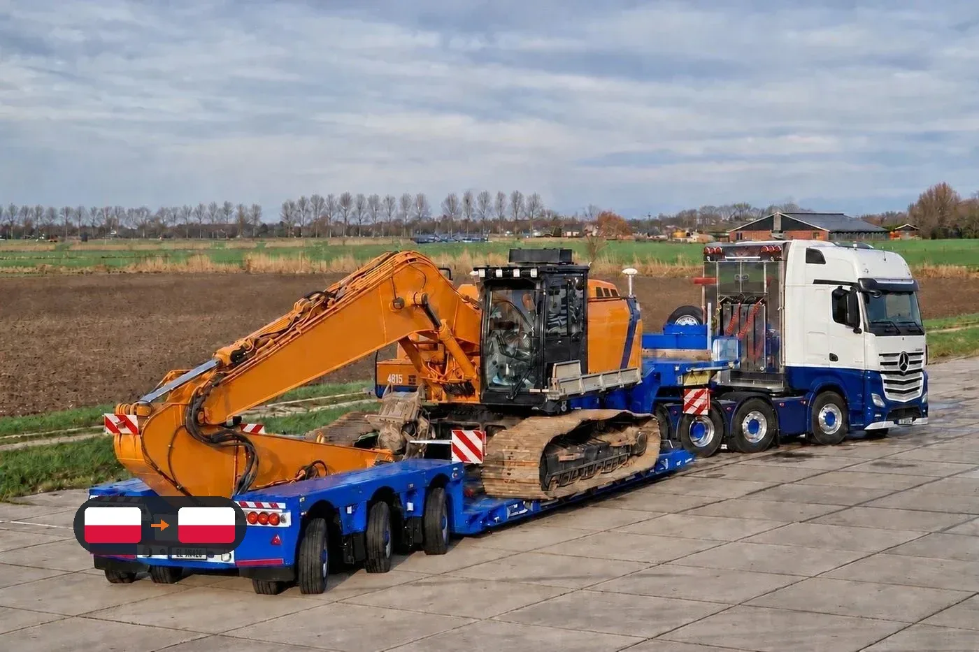 Transport koparki gąsienicowej – okolice Lipna → Sztutowo