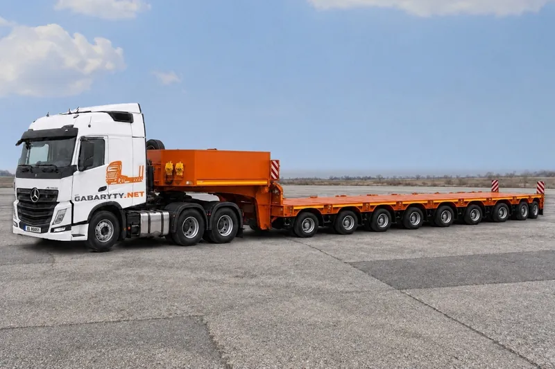Zestaw modułowy 100T z hydrauliczną regulacją wysokości i skrętem wszystkich osi, ładowność 100 t
